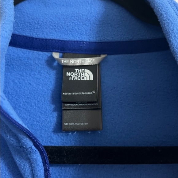 The North Face Blue Long Sleeve Fleece Quarter Zip Pullover Size Large - Picture 3 of 6